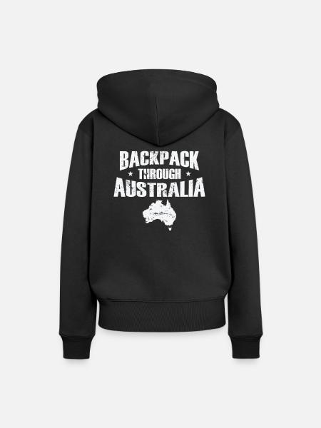 Backpack through Australia Abenteuer - Frauen Premium Bio Hoodie - Schwarz