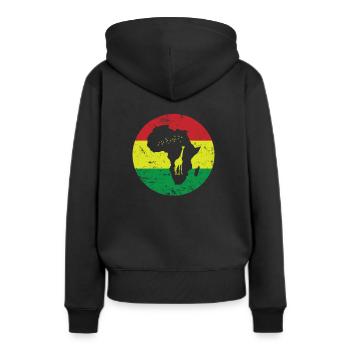 Girafe Contour Afrique Carte du continent - Sweat à capuche Premium bio Femme - noir - Dos - Julia (174cm)