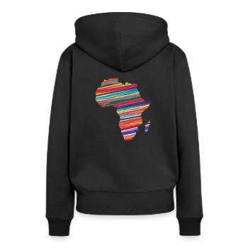 Carte de l’Afrique Pays Coloré Continent - Sweat à capuche Premium bio Femme - noir - Dos - Julia (174cm)