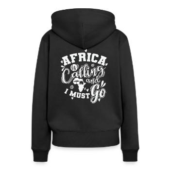 L’Afrique appelle et je dois aller continent - Sweat à capuche Premium bio Femme - noir - Dos - Julia (174cm)