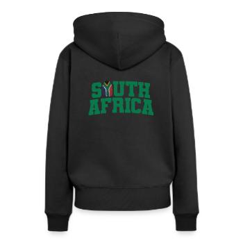 Afrique du Sud Pays Continent Carte - Sweat à capuche Premium bio Femme - noir - Dos - Julia (174cm)