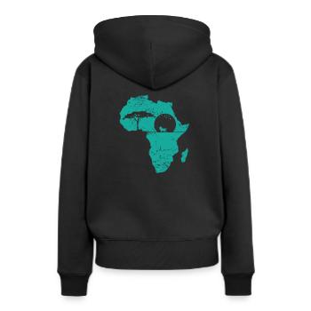 Safari Afrique Population Continent Carte - Sweat à capuche Premium bio Femme - noir - Dos - Julia (174cm)