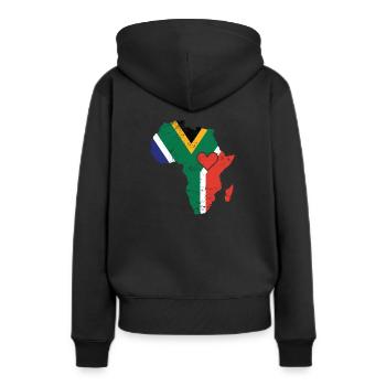 Südafrika Flagge Kontinent Afrika Karte - Frauen Premium Bio Hoodie - Schwarz - Hinten - Julia (174cm)