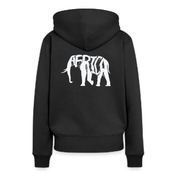 Carte du continent de la population d’éléphants d’Afrique - Sweat à capuche Premium bio Femme - noir - Dos - Julia (174cm)