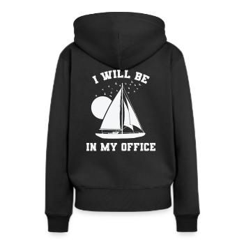 Je serai dans mon bureau Sailing Boat Sport - Sweat à capuche Premium bio Femme - noir - Dos - Julia (174cm)