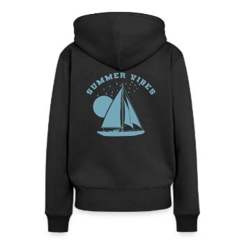 Summer Vibes Voilier Sports Nautiques - Sweat à capuche Premium bio Femme - noir - Dos - Julia (174cm)