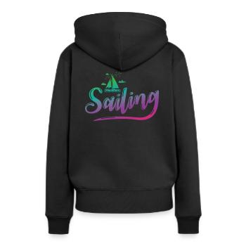 Voilier Voilier Sports Nautiques Loisirs - Sweat à capuche Premium bio Femme - noir - Dos - Julia (174cm)