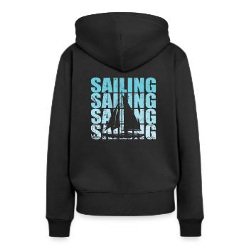 Voile Voilier Sports nautiques Hobby - Sweat à capuche Premium bio Femme - noir - Dos - Julia (174cm)