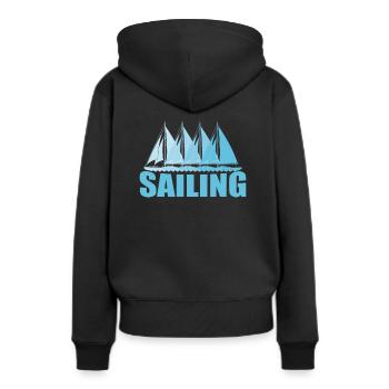 Voilier Voilier Sports Nautiques Vent - Sweat à capuche Premium bio Femme - noir - Dos - Julia (174cm)