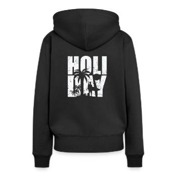 Vacances Vacances Loisirs Vacances Voyage - Sweat à capuche Premium bio Femme - noir - Dos - Julia (174cm)