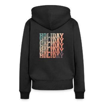 Vacances Vacances Vacances Loisirs - Sweat à capuche Premium bio Femme - noir - Dos - Julia (174cm)