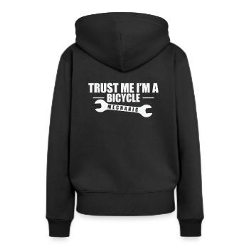 Croyez-moi, je suis mécanicien de vélo deux-roues mécanicien - Sweat à capuche Premium bio Femme - noir - Dos - Julia (174cm)