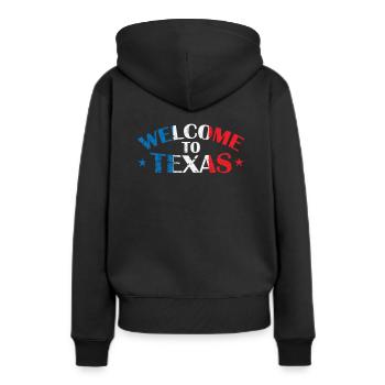 Bienvenue dans l’État du Texas aux États-Unis - Sweat à capuche Premium bio Femme - noir - Dos - Julia (174cm)