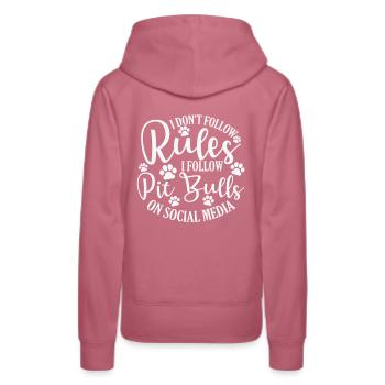 Règles de non-respect Suivez les pitbulls sur les médias sociaux - Sweat à capuche Premium bio Femme - mauve - Dos - Isabella (175cm)