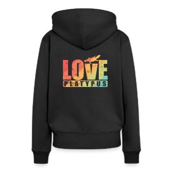 Love Platypus Australien Schnabeltier Tier - Frauen Premium Bio Hoodie - Schwarz - Hinten - Julia (174cm)