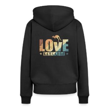 Love Kangourou Australie Outback Animal - Sweat à capuche Premium bio Femme - noir - Dos - Julia (174cm)
