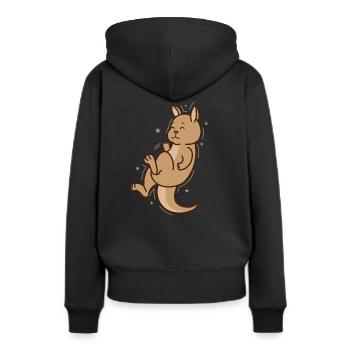 Un kangourou dort Australie Outback animal - Sweat à capuche Premium bio Femme - noir - Dos - Julia (174cm)