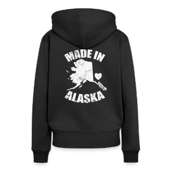 Fabriqué dans l’État de l’Alaska États-Unis Amérique - Sweat à capuche Premium bio Femme - noir - Dos - Julia (174cm)