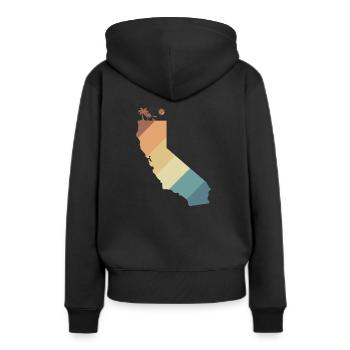 California Kartenumriss USA Amerika - Frauen Premium Bio Hoodie - Schwarz - Hinten - Julia (174cm)