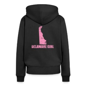 Delaware Girl États-Unis Amérique État - Sweat à capuche Premium bio Femme - noir - Dos - Julia (174cm)