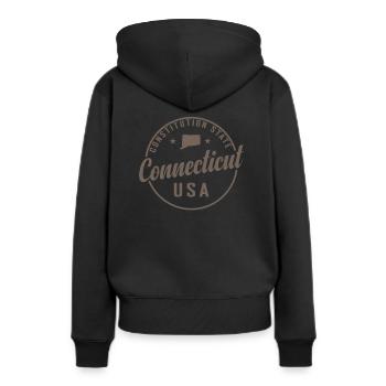 Constitution du Connecticut État États-Unis Amérique - Sweat à capuche Premium bio Femme - noir - Dos - Julia (174cm)