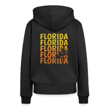 Florida Palmen USA Amerika Bundesstaat - Frauen Premium Bio Hoodie - Schwarz - Hinten - Julia (174cm)