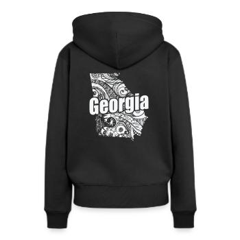 Géorgie États-Unis Amérique État - Sweat à capuche Premium bio Femme - noir - Dos - Julia (174cm)