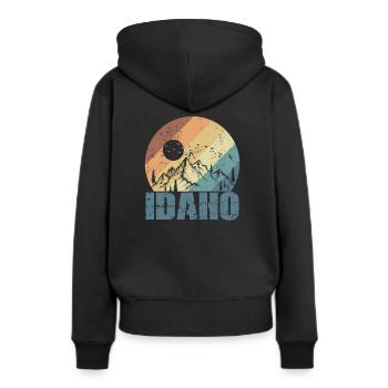 Idaho États-Unis Amérique État - Sweat à capuche Premium bio Femme - noir - Dos - Julia (174cm)