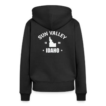 Idaho Sun Valley 1890 USA Amerika - Frauen Premium Bio Hoodie - Schwarz - Hinten - Julia (174cm)