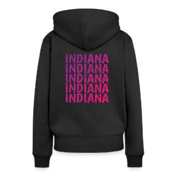 Indiana États-Unis Amérique État - Sweat à capuche Premium bio Femme - noir - Dos - Julia (174cm)