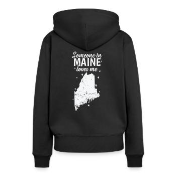 Maine Someone in Maine loves Me USA Amerika - Frauen Premium Bio Hoodie - Schwarz - Hinten - Julia (174cm)
