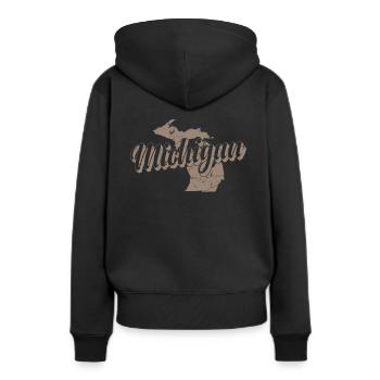 Michigan États-Unis Amérique État - Sweat à capuche Premium bio Femme - noir - Dos - Julia (174cm)