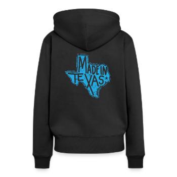 Fabriqué au Texas USA Amérique - Sweat à capuche Premium bio Femme - noir - Dos - Julia (174cm)