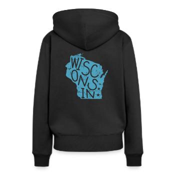 Wisconsin États-Unis Amérique État - Sweat à capuche Premium bio Femme - noir - Dos - Julia (174cm)