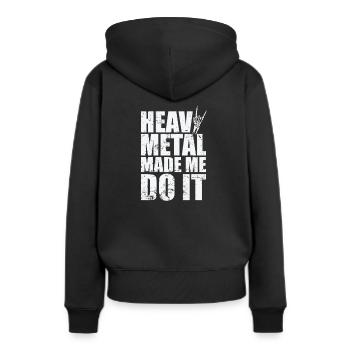 Heavy Metal Made me do it Music Band - Sweat à capuche Premium bio Femme - noir - Dos - Julia (174cm)