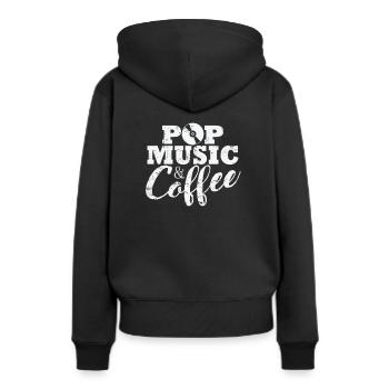 Stars de la musique pop et des chanteurs de café - Sweat à capuche Premium bio Femme - noir - Dos - Julia (174cm)