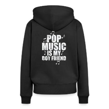 Pop Music is my Boyfriend Sänger Stars - Frauen Premium Bio Hoodie - Schwarz - Hinten - Julia (174cm)