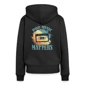 Pop Music Matters R'n'B Sänger Stars - Frauen Premium Bio Hoodie - Schwarz - Hinten - Julia (174cm)