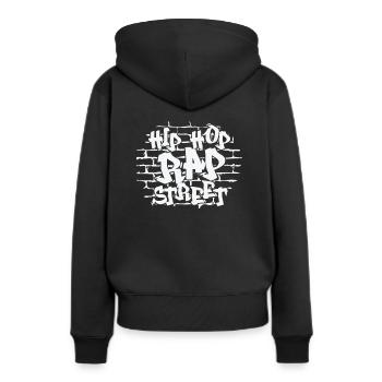 Hip Hop Rap Street Musikrichtung Rap - Frauen Premium Bio Hoodie - Schwarz - Hinten - Julia (174cm)