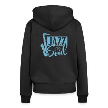 Jazz Soul Musique Saxophone Blues et Soul - Sweat à capuche Premium bio Femme - noir - Dos - Julia (174cm)