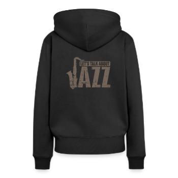 Parlons de Jazz Saxophone Blues - Sweat à capuche Premium bio Femme - noir - Dos - Julia (174cm)