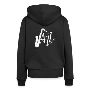 Saxophone Jazz Improvisé - Sweat à capuche Premium bio Femme - noir - Dos - Julia (174cm)