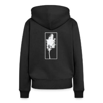 Baum Portait Natur Wälder Blätter - Frauen Premium Bio Hoodie - Schwarz - Hinten - Julia (174cm)