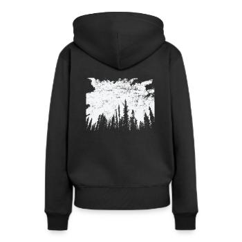 Wald in der Nacht Natur Blätter Umwelt - Frauen Premium Bio Hoodie - Schwarz - Hinten - Julia (174cm)