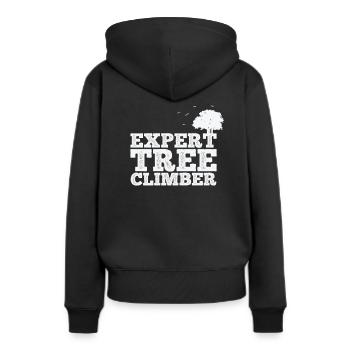 Expert Tree Climber Natur Wälder Blätter - Frauen Premium Bio Hoodie - Schwarz - Hinten - Julia (174cm)