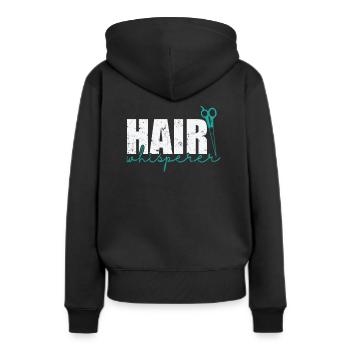 Hair Whisperer Friseur Beruf Haare - Frauen Premium Bio Hoodie - Schwarz - Hinten - Julia (174cm)