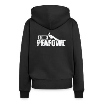 Love Peafowl Bird Plumage Zoo - Sweat à capuche Premium bio Femme - noir - Dos - Julia (174cm)