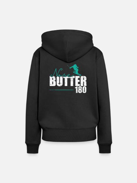 Nose Butter 180 Skifahren - Frauen Premium Bio Hoodie - Schwarz