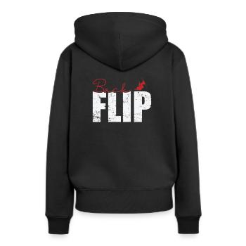 Ski à salto arrière - Sweat à capuche Premium bio Femme - noir - Dos - Julia (174cm)