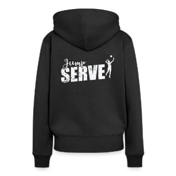Volley-ball Jump Serve - Sweat à capuche Premium bio Femme - noir - Dos - Julia (174cm)
